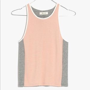 Madewell Offline Tank Top in Pink/Grey Colorblock